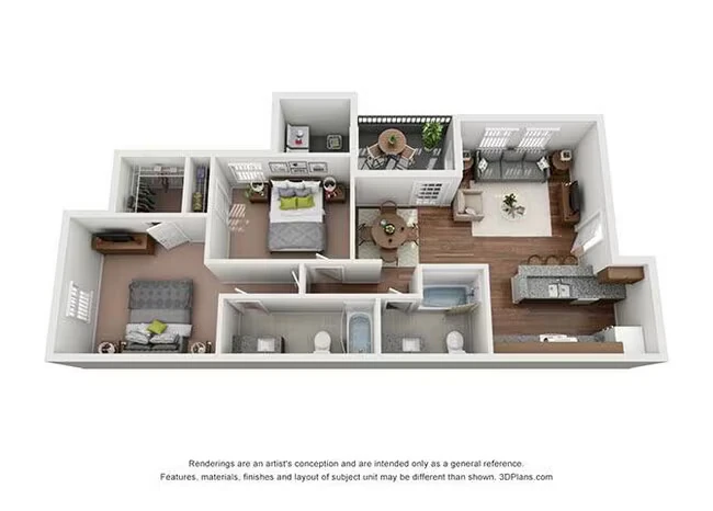 Two Bedroom 1216 floor plan